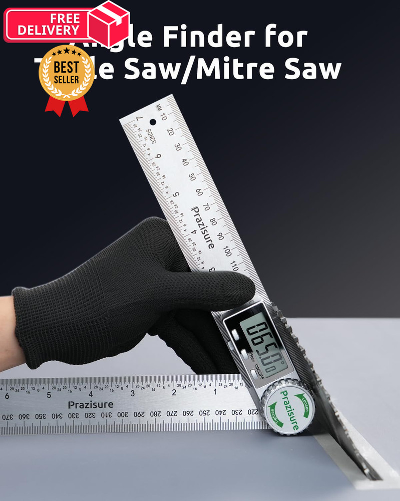 Prazisure Digital Angle Finder Protractor, 7inch Professional Angle...