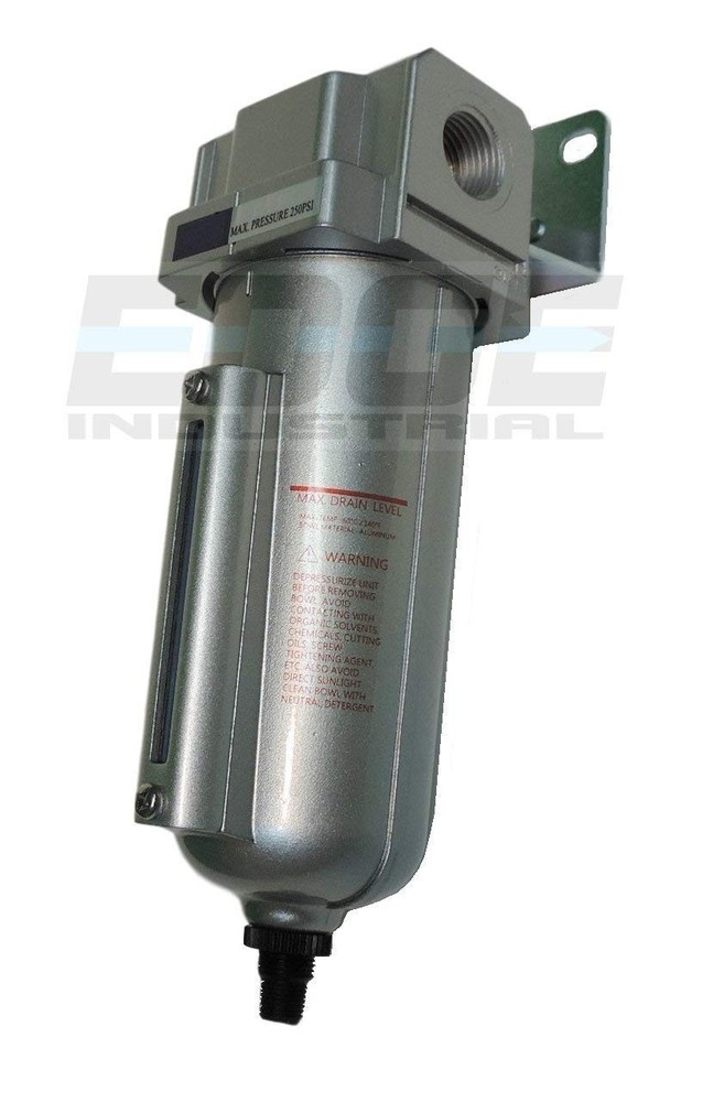 Heavy Duty Compressed Air Filter Separator With Auto Drain 175 Psi 140 Cfm
