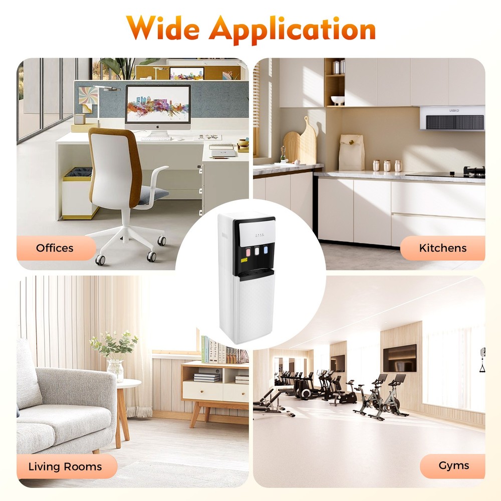 Bottom Loading Hot & Cold Water Dispenser 3 Taps Water Cooler Dispenser Standing