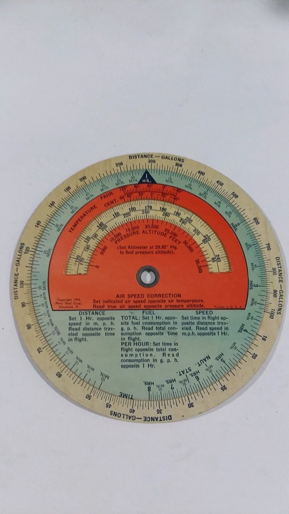 Vintage WWII Esso Aviation Products Flight Computer True Course 1942 B10