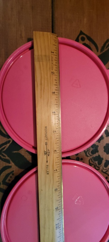 TUPPERWARE four C SEAL REPLACEMENT LIDs #2541 OR #3131 Butterfly pink