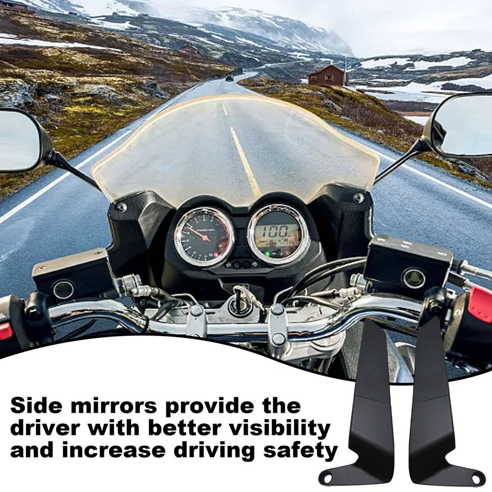 Motorcycle Rear View Mirrors Wind Wing Side Mirrors Universal 8/10mm Mount US