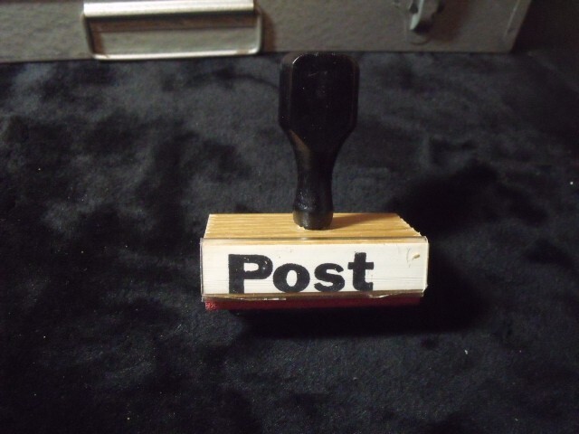 Post office rubber stamp    "PLEASE POST"   FREE SHIPPING