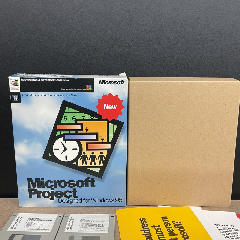 Microsoft Project For Windows 95 / NT DOS 3.5” Disks Vintage Computing