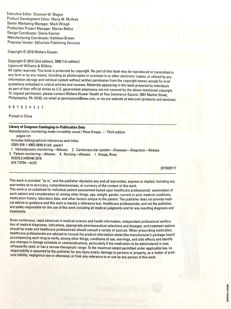 Hemodynamic Monitoring: Made Incredibly Visual!, Third Edition