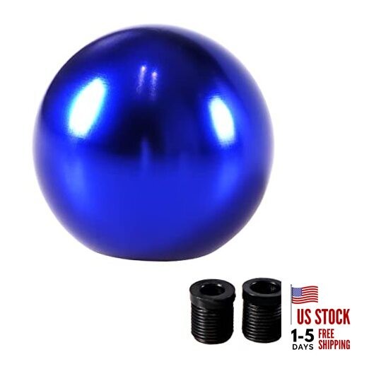 Universal Round Ball Gear Shift Knob,Chrome Finish Aluminum Shifter Knobs Blue