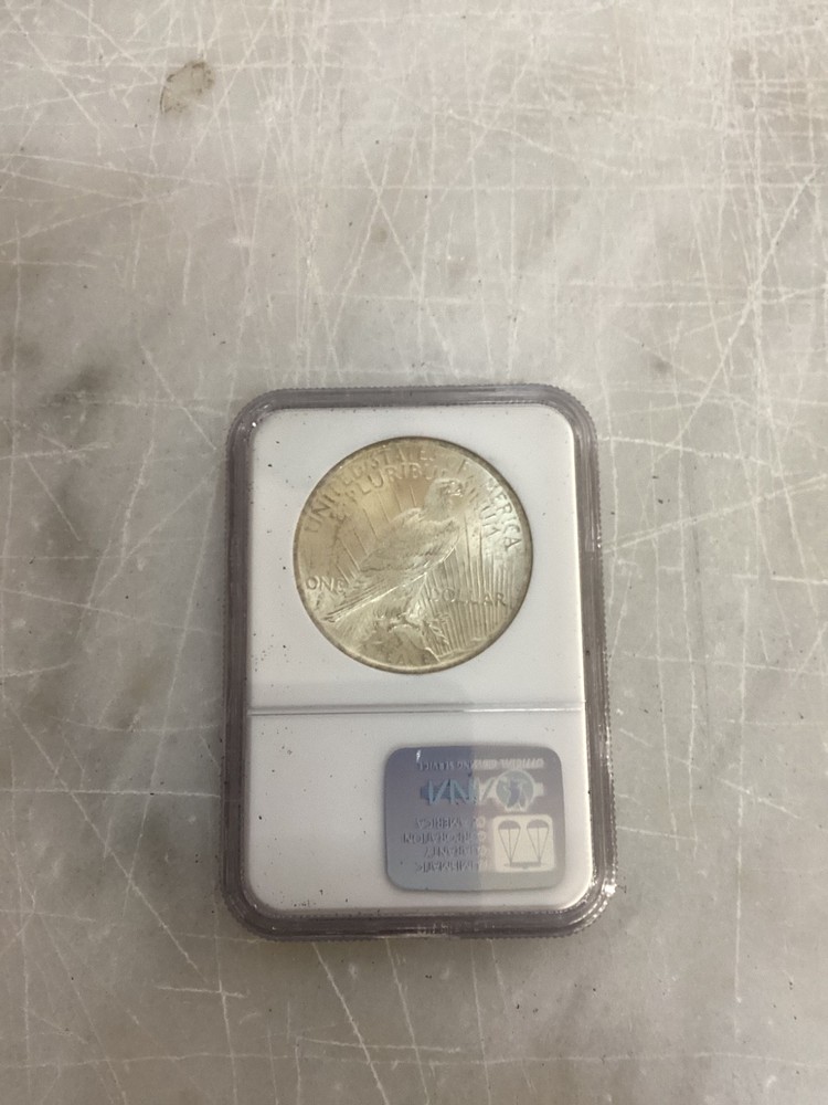 1922 P & 23 Peace Dollar ANACS MS-63 Binion Silver Collection