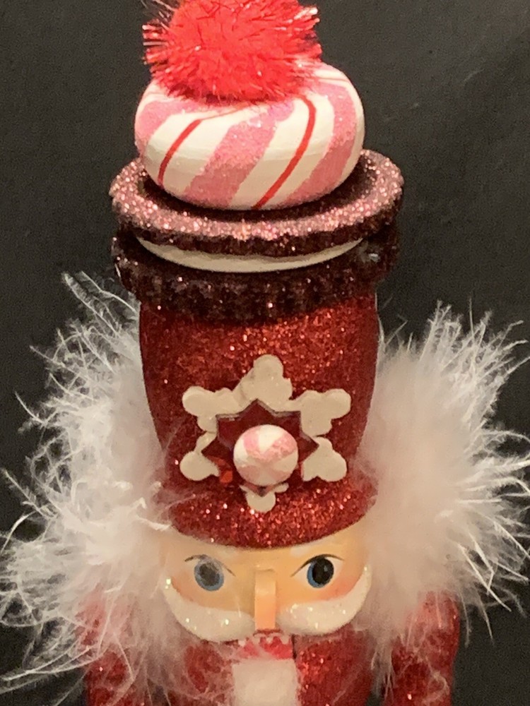 Kurt Adler 12" Red Gingerbread with Cookie Hat Nutcracker (HA0066)