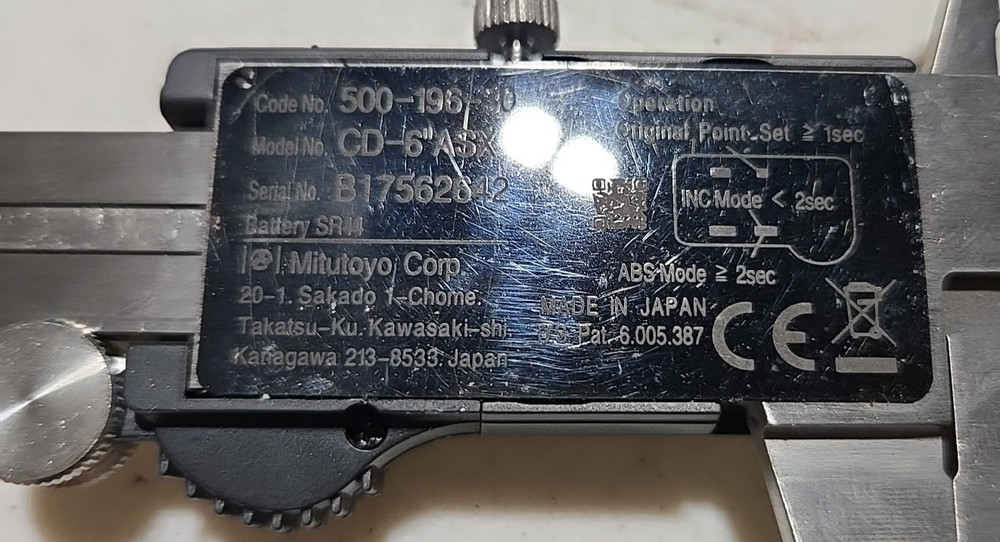 Mitsutoyo Digital Caliper CD-15AX 6IN NICE