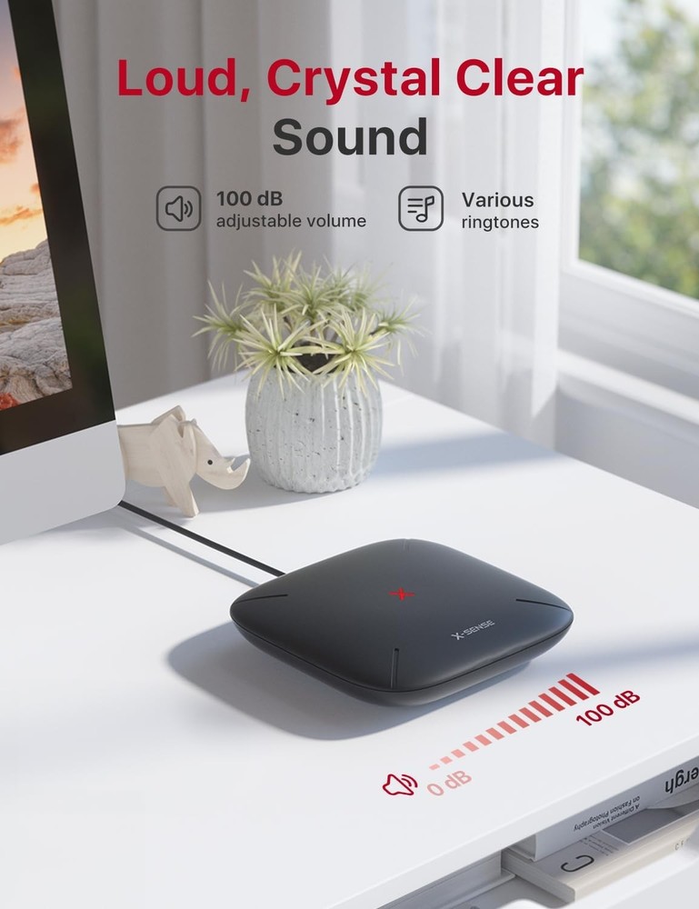 X-Sense Smart Mailbox Alarm, Wireless Long Range Alert, Black