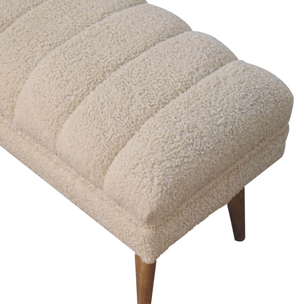 Upholstered Modern Bench with Curved Top