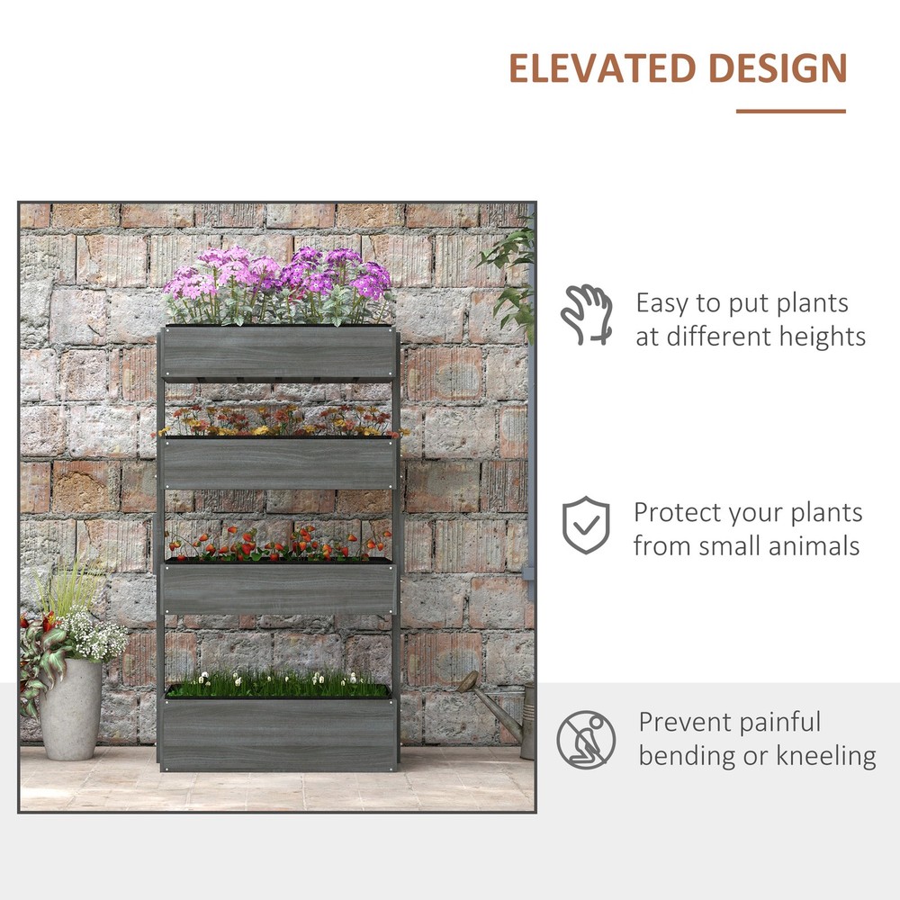 Vertical 4 Tier Raised Garden Bed
