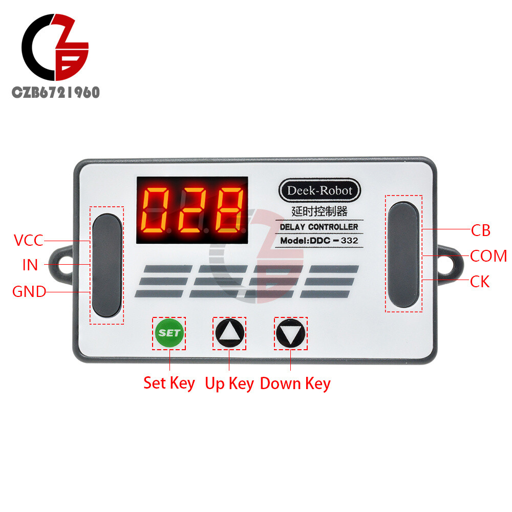 3 Button 3 Digit Digital Tube DDC-332 DC 12V Digital LED Delay Controller+Buzzer