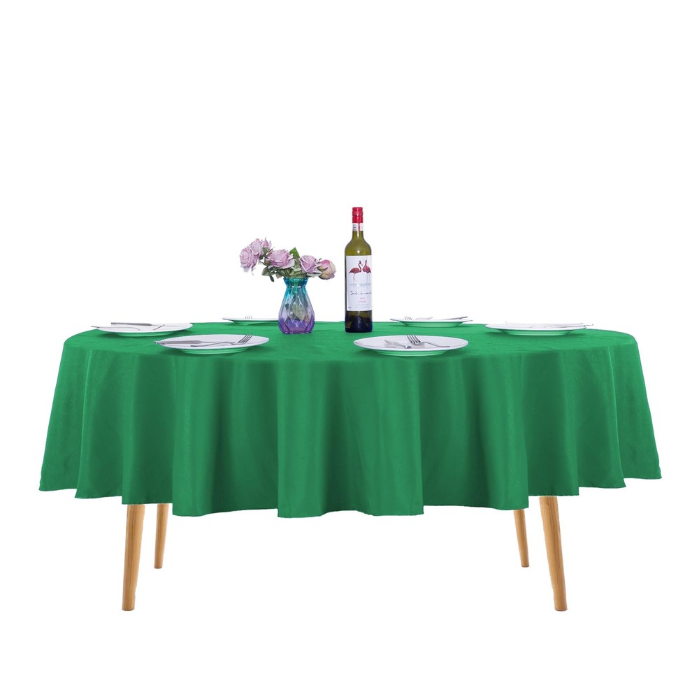 2pack 70 Inch Emerald Round Tablecloth in Washable Polyester Fabric for Weddi...