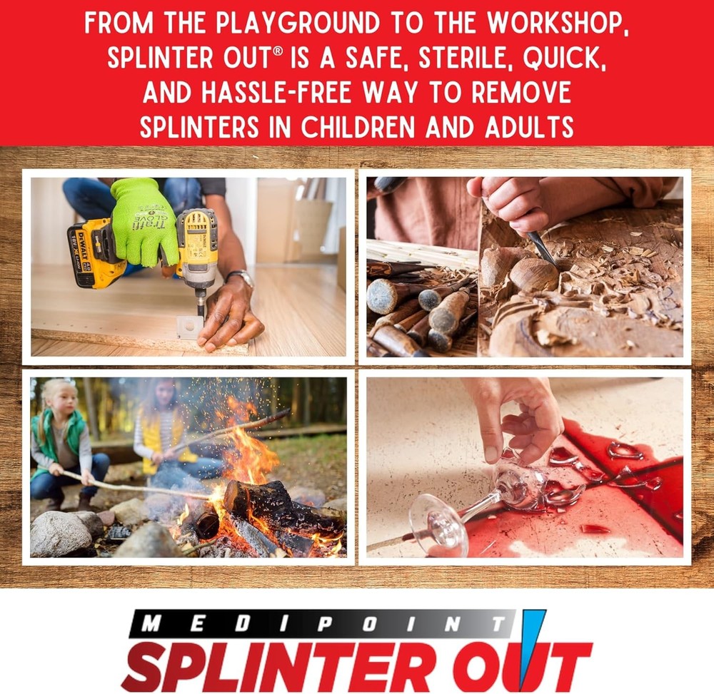 Splinter Out Splinter Remover 20 Count (Pack of 2) | Fast, Painless Splinter Rem
