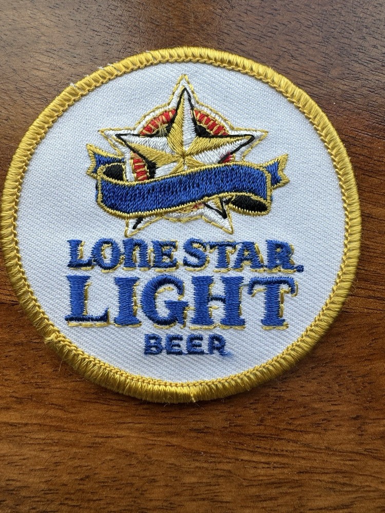 Lone Star Light Beer Embroidered Iron on Hat Patch