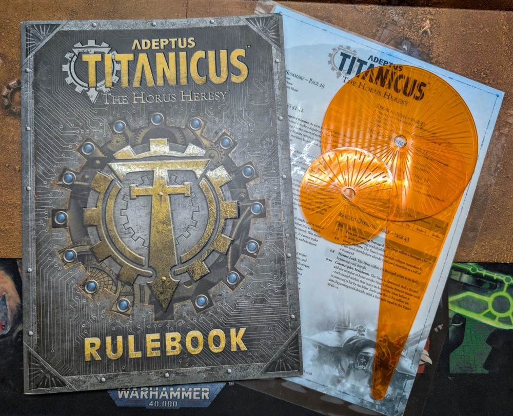 Adeptus Titanicus Rulebook SC, Templates, and Reference Sheets