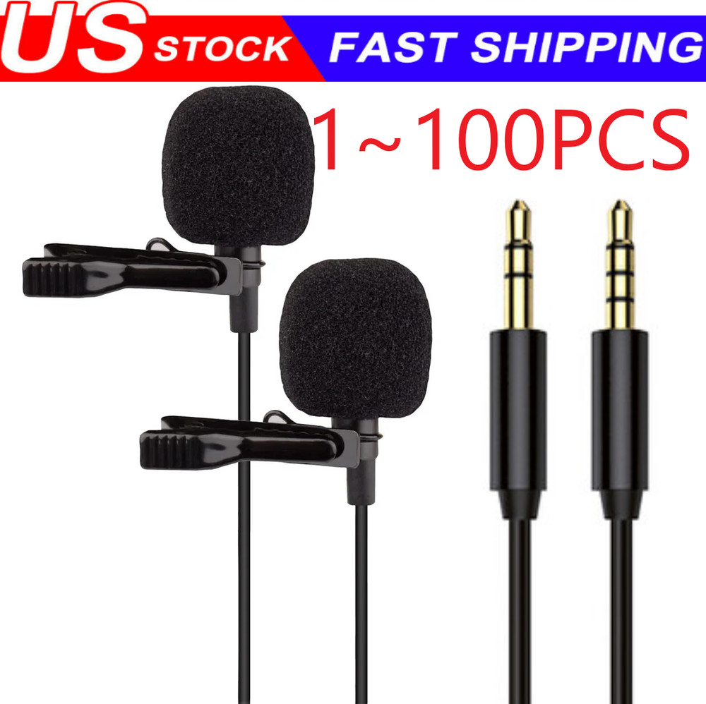 Omnidirectional Lapel Lavalier Microphone Clip-on Condenser Mini Iphone Android