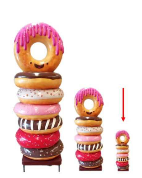 Small Stacked Donuts Over Sized Statue Restaurant Prop Display Theme Decor