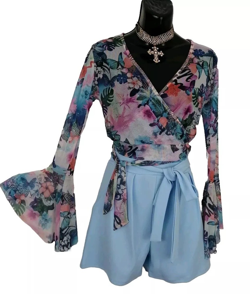 Stylewise Blue, pink Mix, Shorts Set