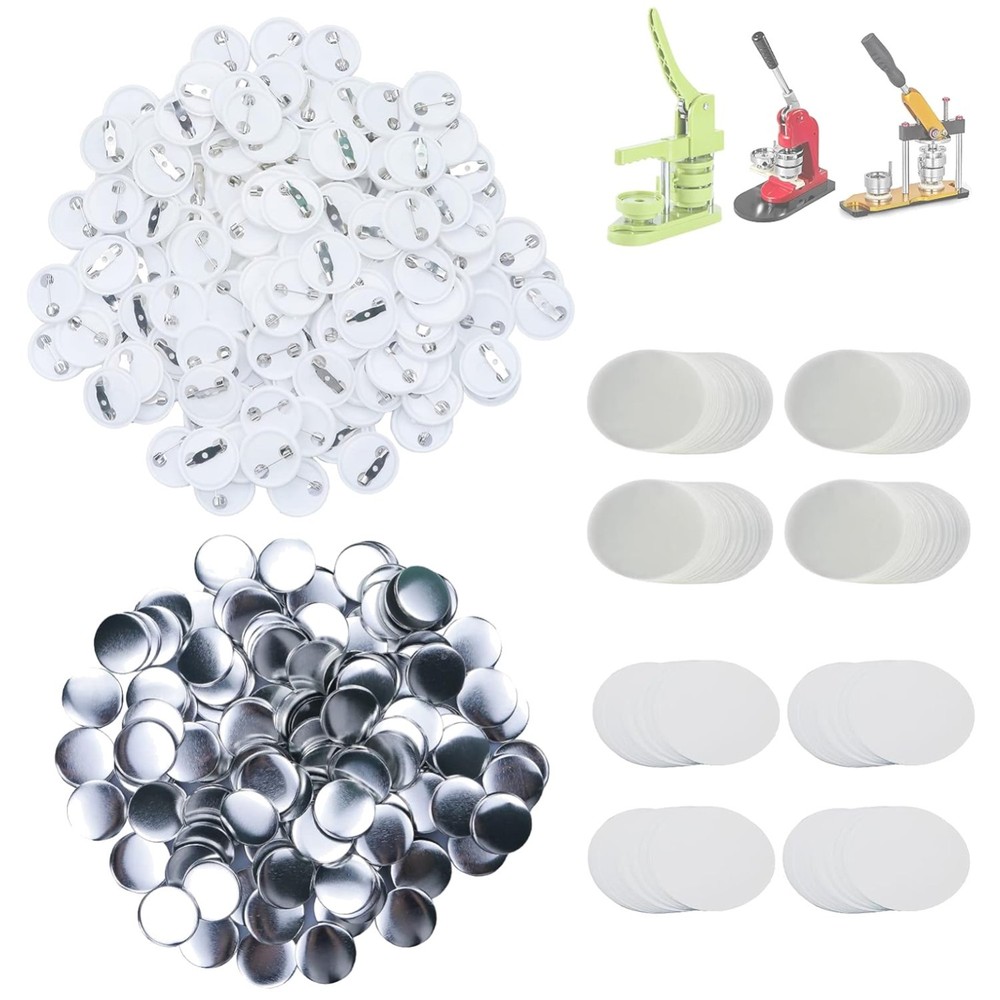 Badge Button Components Pack - 25mm, 500 Sets