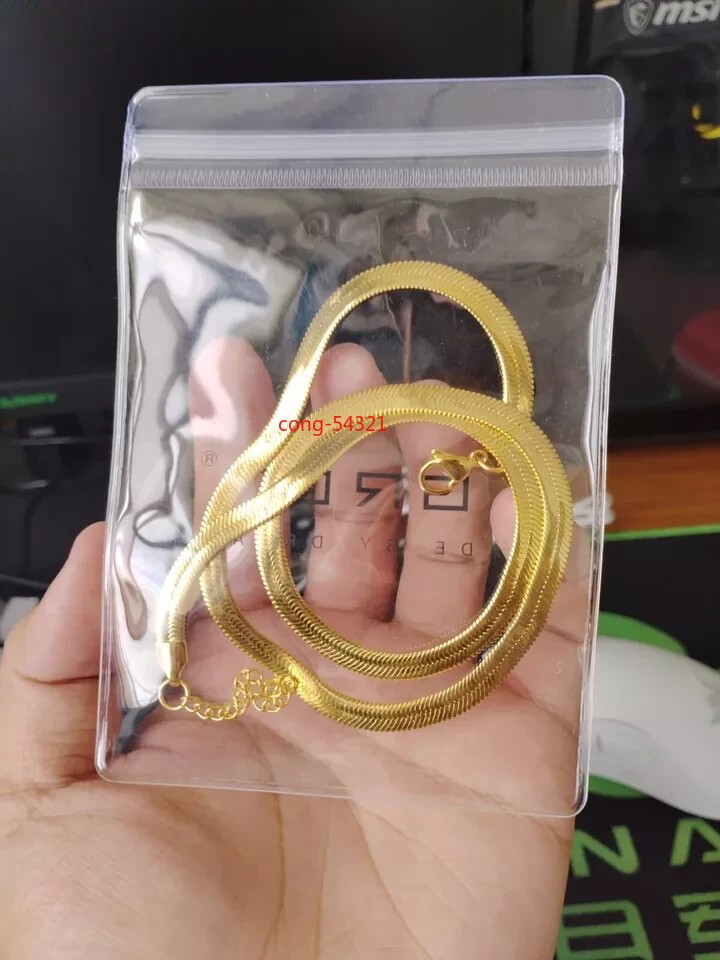 10K Solid Yellow Gold 5.5mm Flat Snake Chain Necklace 20"-