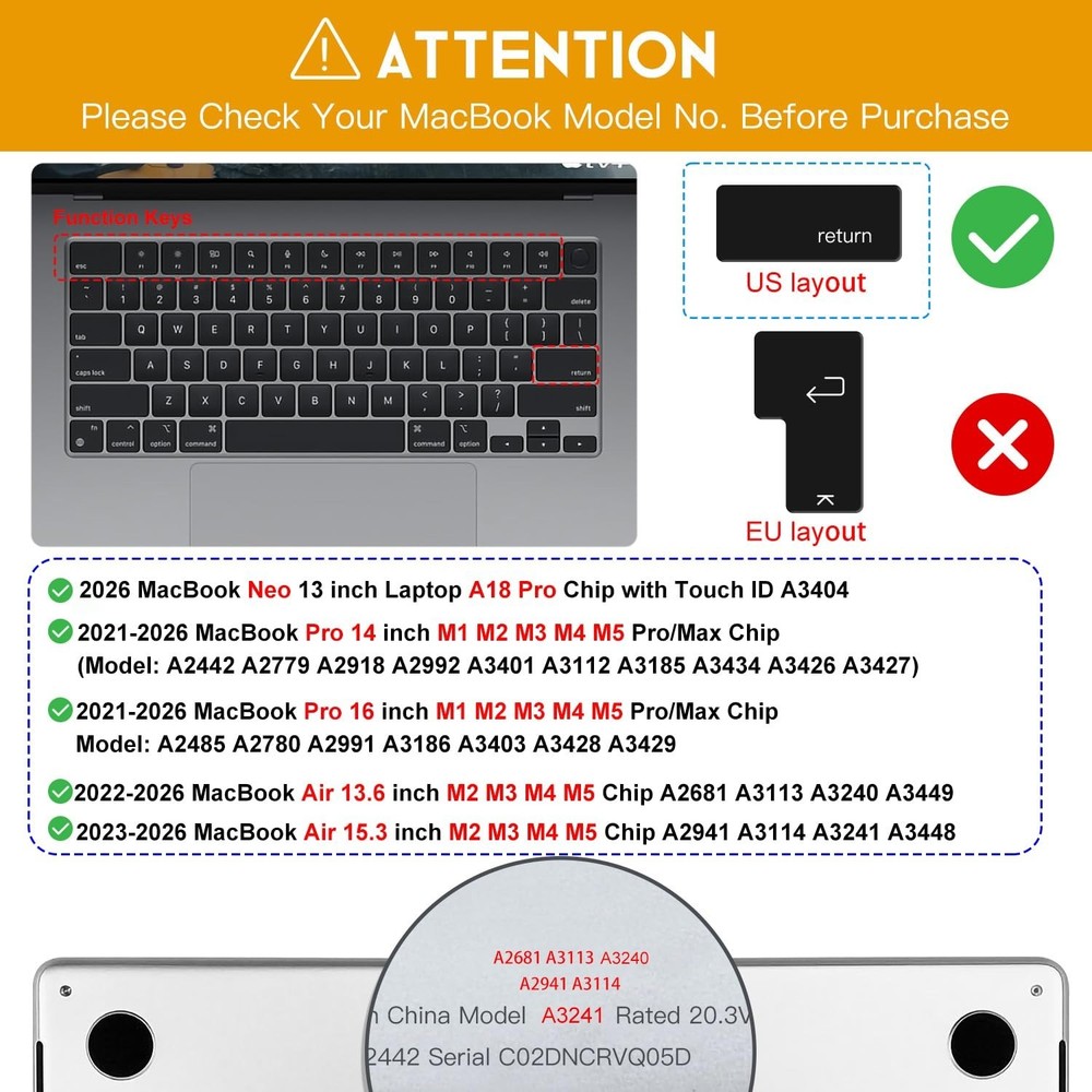 Black Silicone Keyboard Cover Ultra Thin Waterproof Dustproof Protector