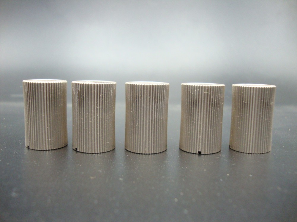 VINTAGE ALUMINUM STEREO CONTROL KNOBS (Qty 5)