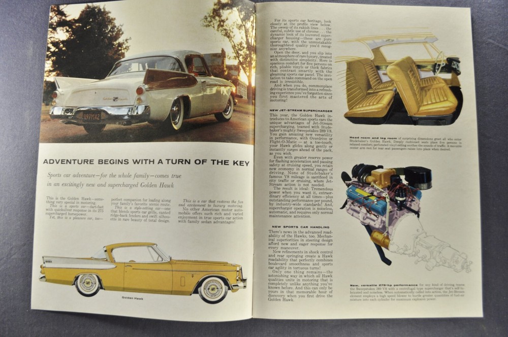 1957 Studebaker Golden Hawk Silver Hawk Catalog Brochure Excellent Original 57