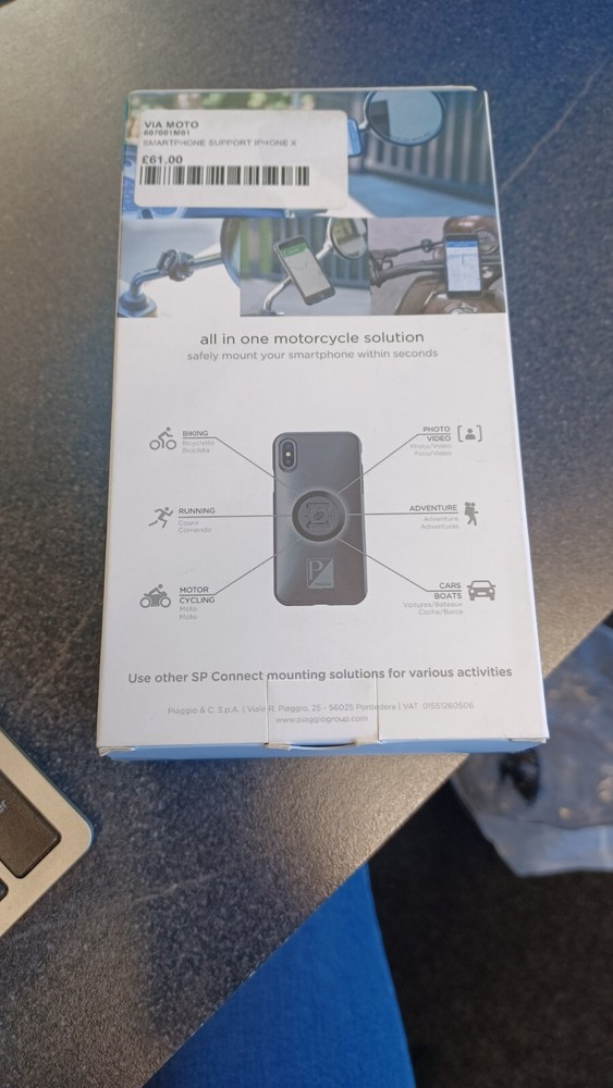 Genuine Piaggio Phone Case Mirror Mount Bundle - IPhone XS/X