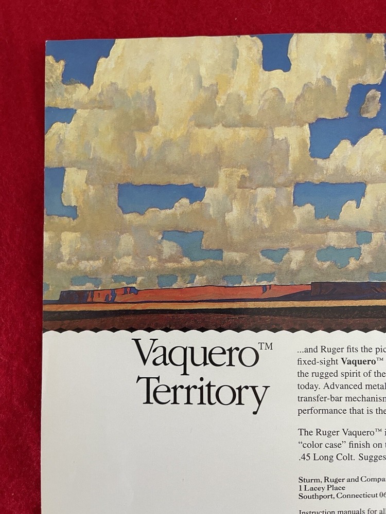 Vintage 1994 Ruger Vaquero Print Ad