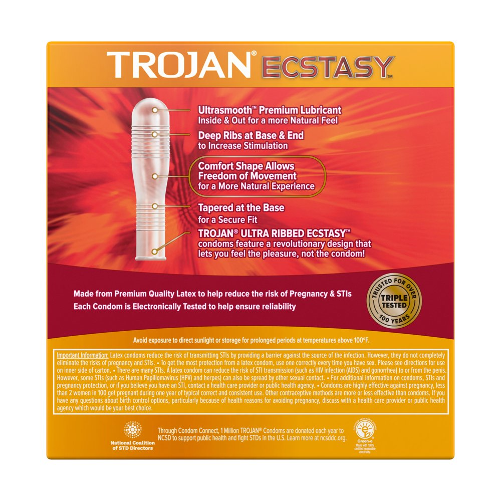Ultra Ribbed Ecstasy Ribbed Condoms Value Pack, 26 Count