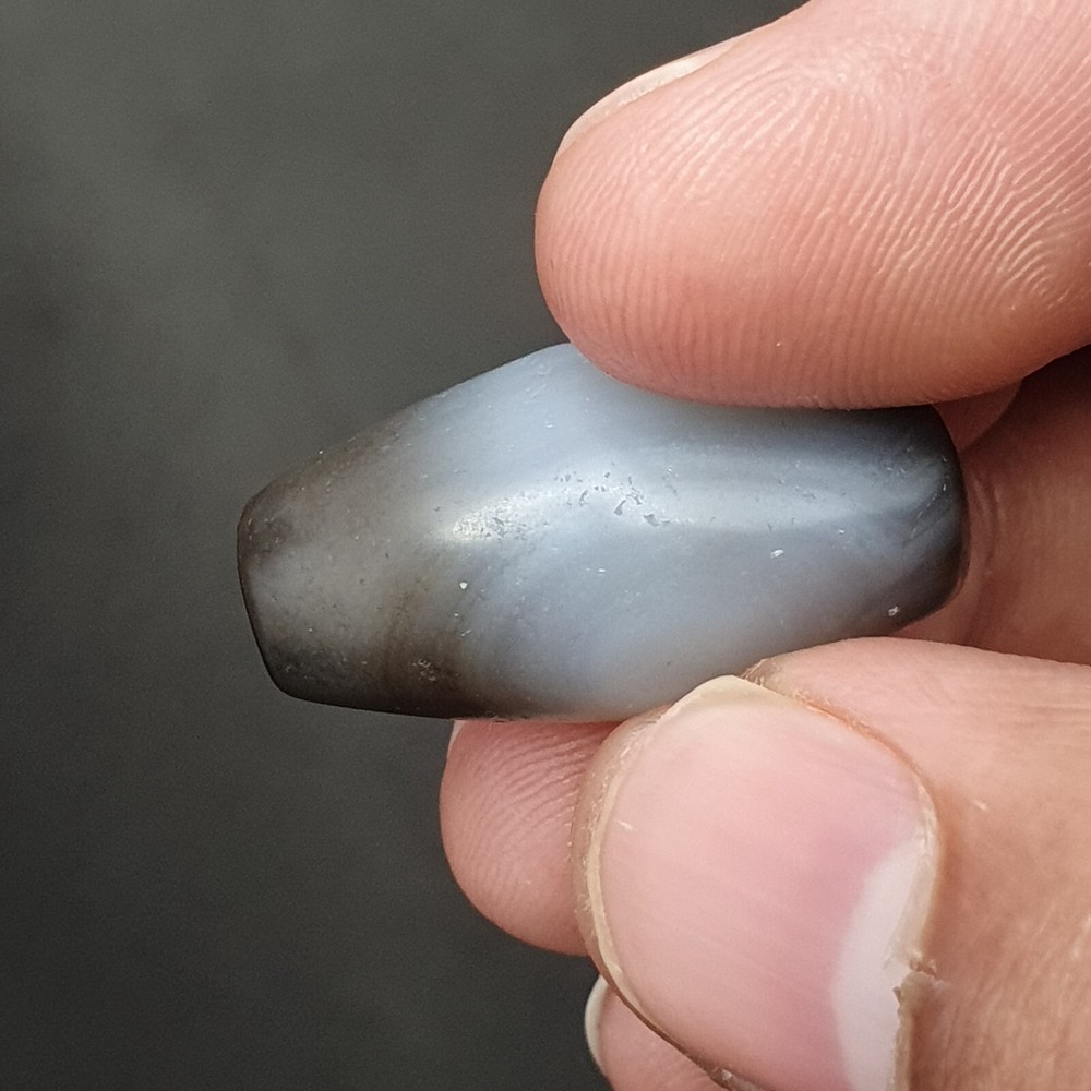 Antique Persian Himalayan Blue Chalcedony Agate Bead