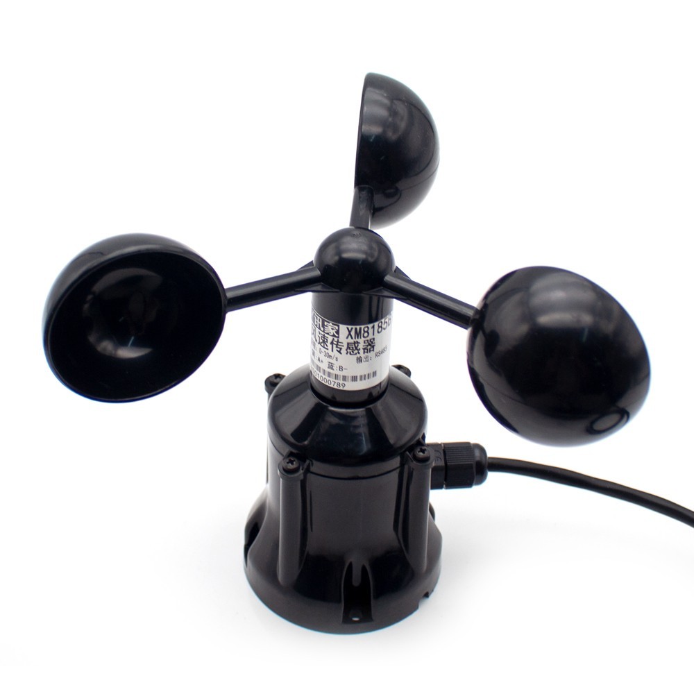 Polycarbonate Three-Cup Anemometer RS485 Wind Speed Sensor Transmitter 0-30M/S