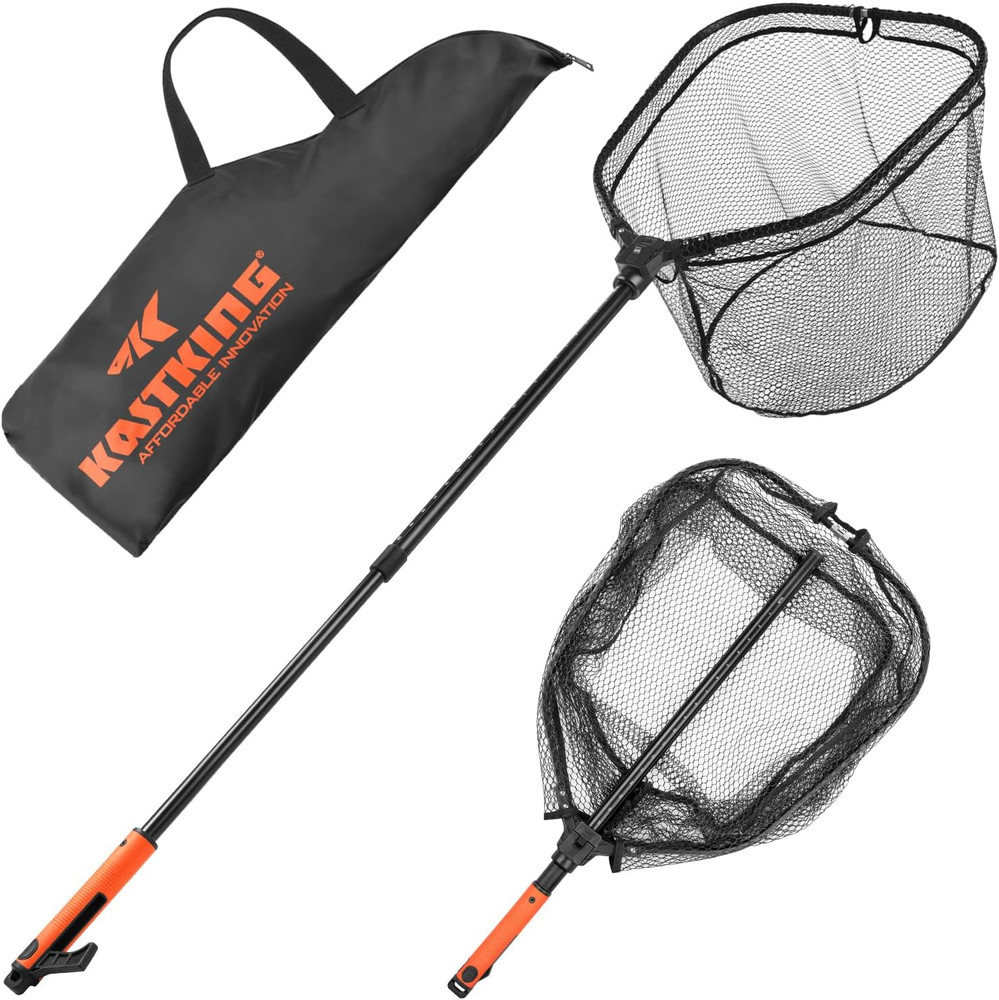 Brutus Folding Landing Net with Boat Hook, Foldable, Extendable, Lightweight & S