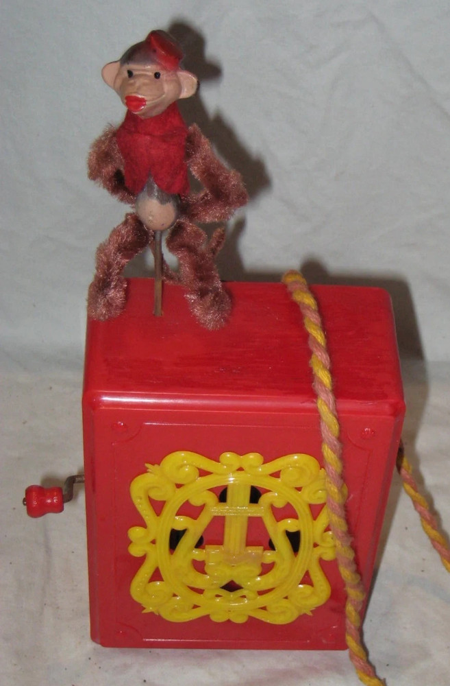 Marx Organ Grinder Dancing Monkey Toy Music Box Magic Puppet Tricks