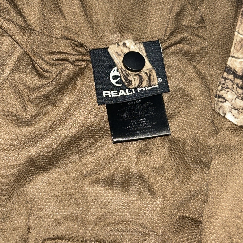 Real Tree Men’s Jacket Scent Factor Camo Size Medium Full Zip Pockets