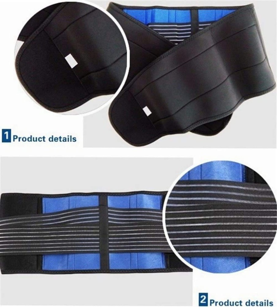 Deluxe Neoprene Double Pull Lumbar Lower Back Support Brace Exercise Belt Wai...