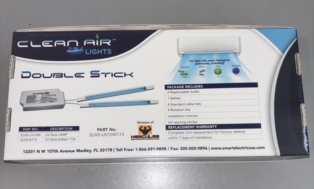 Clean Air Minisplit UV Lights (Double Stick)