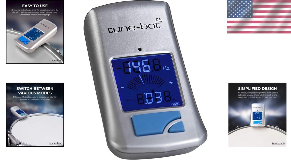 Digital Drum Tuner with Two Modes and Overtones Filter - Tune Your Kit Easily