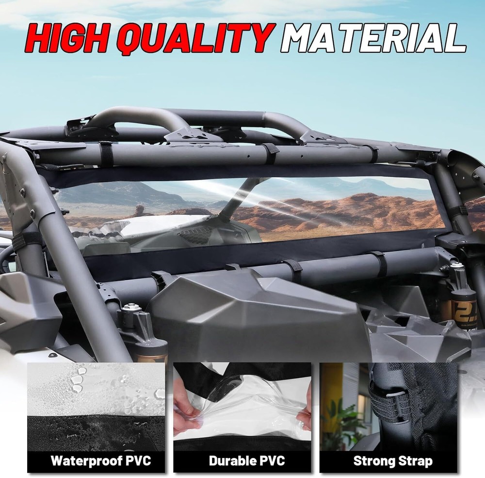 UTV Soft Back Rear Window Windshield Panel for Can-Am X3 /Max XRS XDS 2017-2024