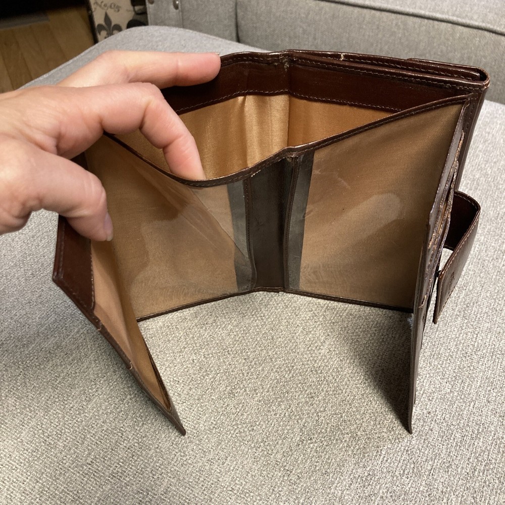 ERIUM Brown Leather Vintage Wallet Check book Organizer