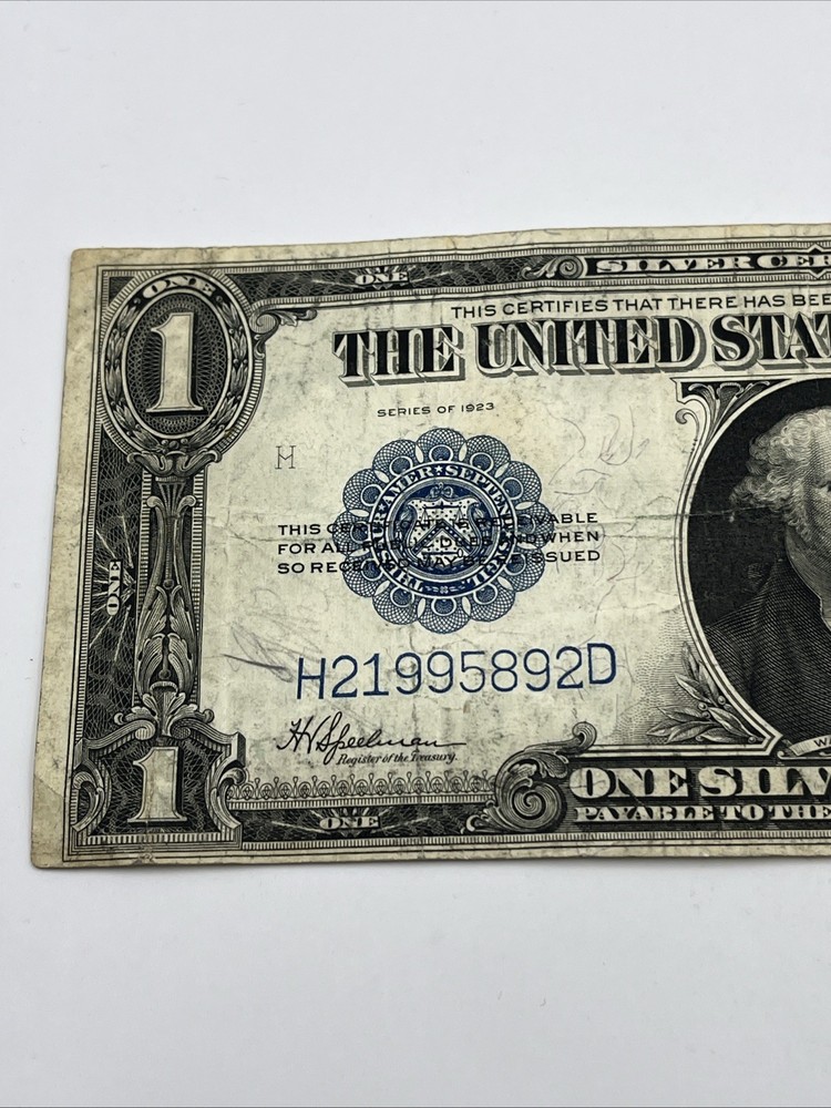 1923 $1 Silver Certificate Banknote Horse Blanket Circulated
