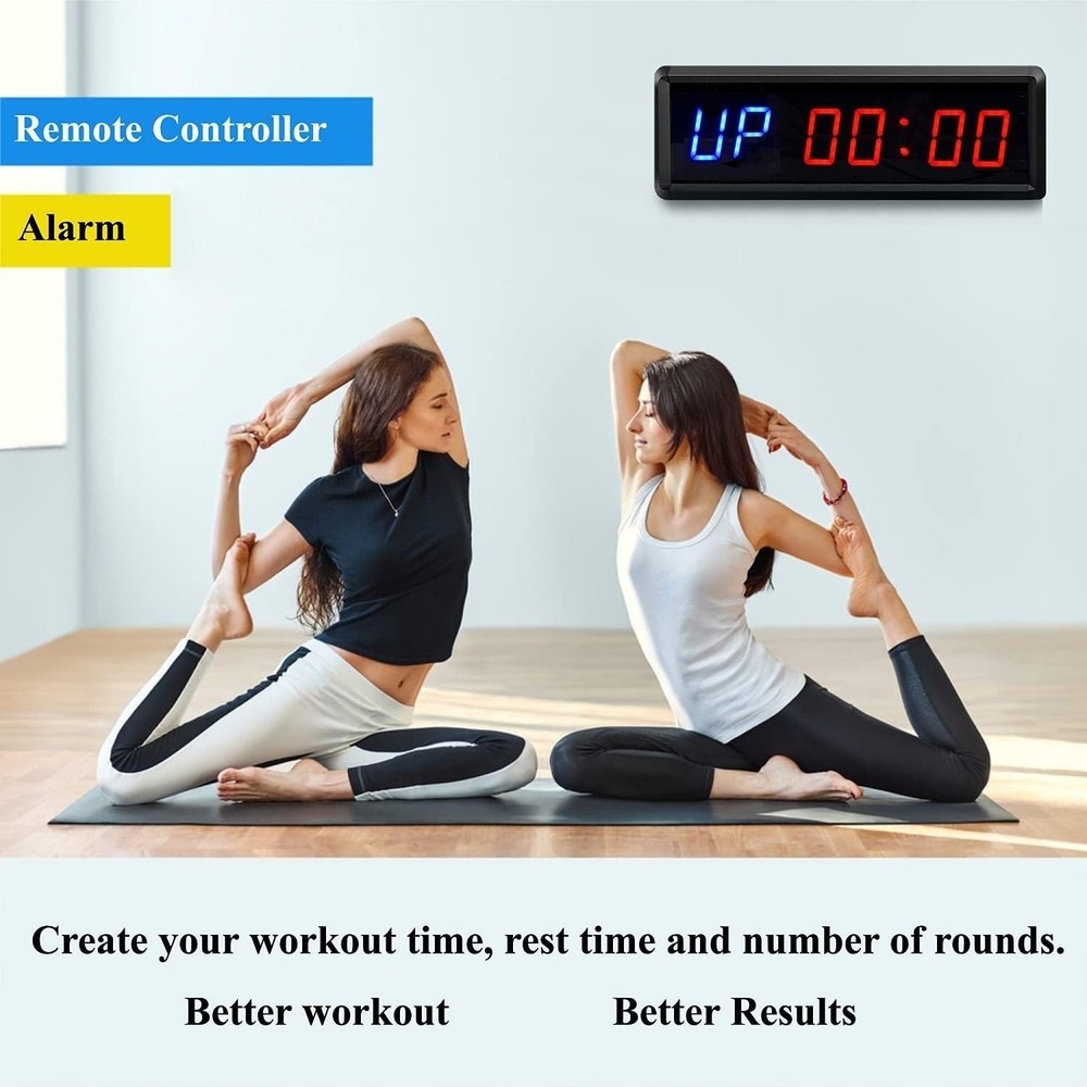 1.5" LED Gym Interval Timer Remote Control Stopwatch