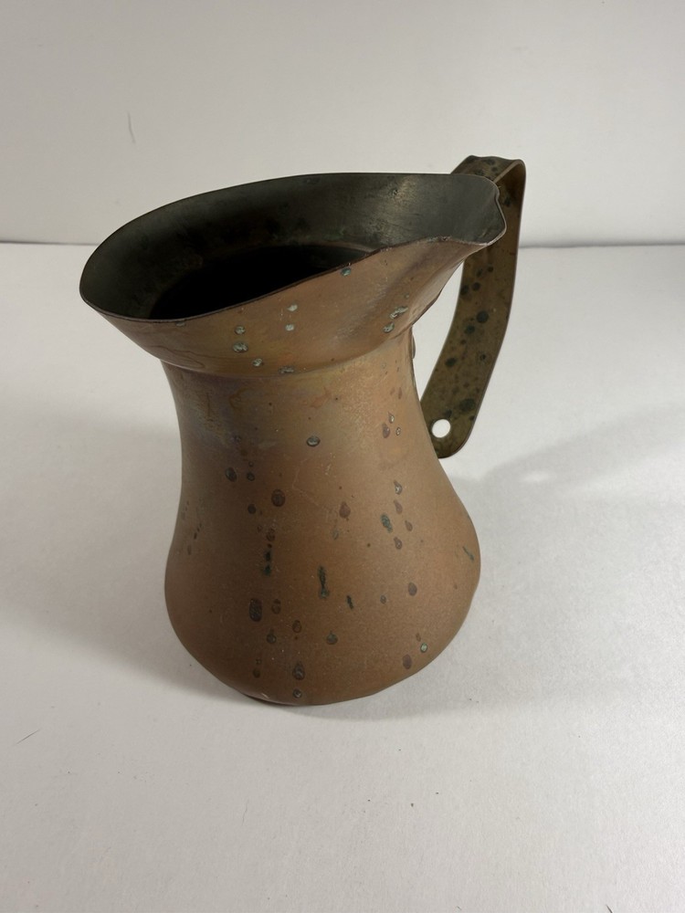 Vintage Primitive Copper Pitcher Creamer Syrup Coffee Handle