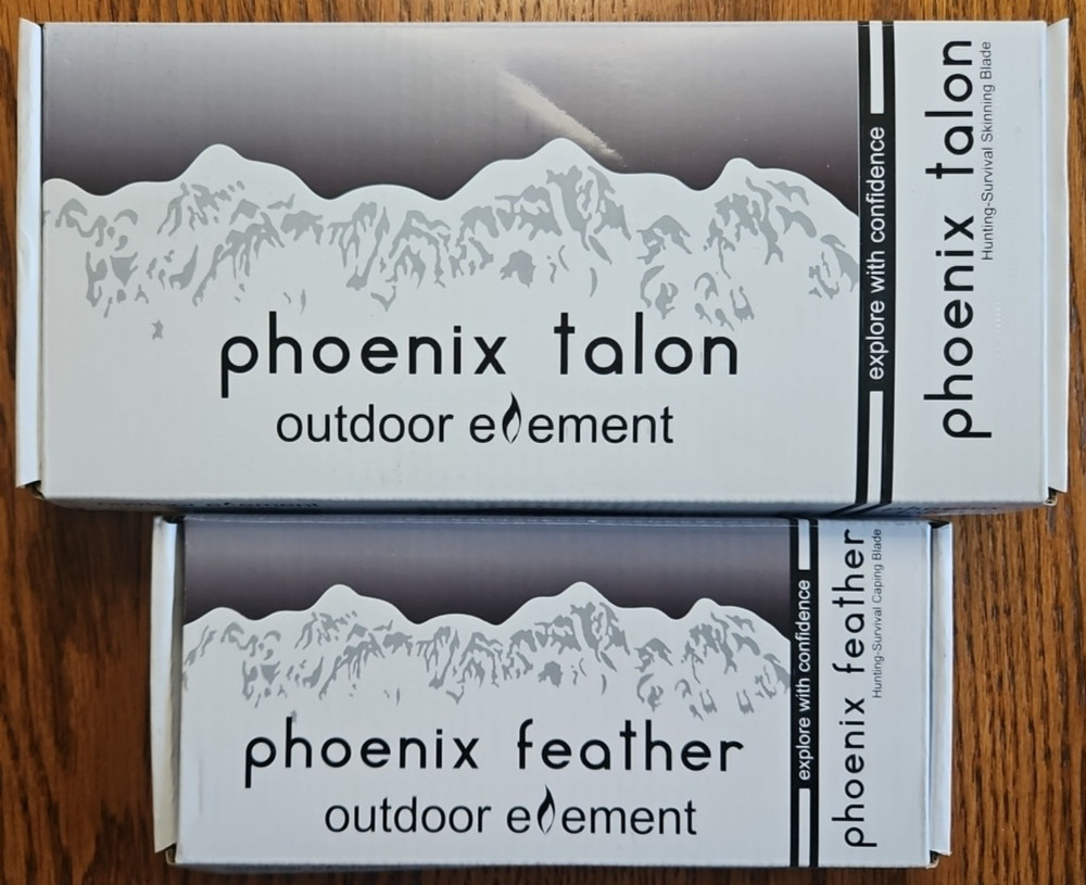 Outdoor Element Phoenix Talon + Phoenix Feather Knife Bundle – Black • Survival