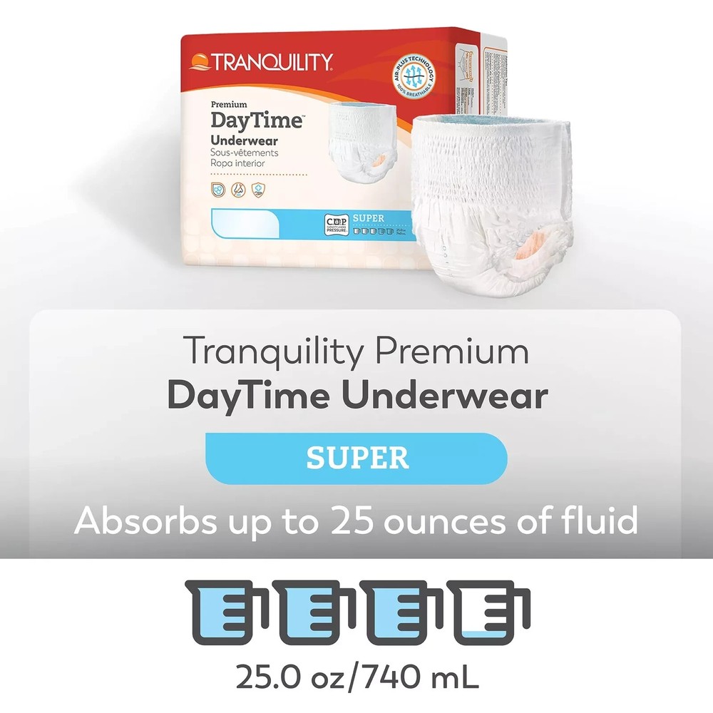Tranquility Disposable Underwear Medium 72 Ct