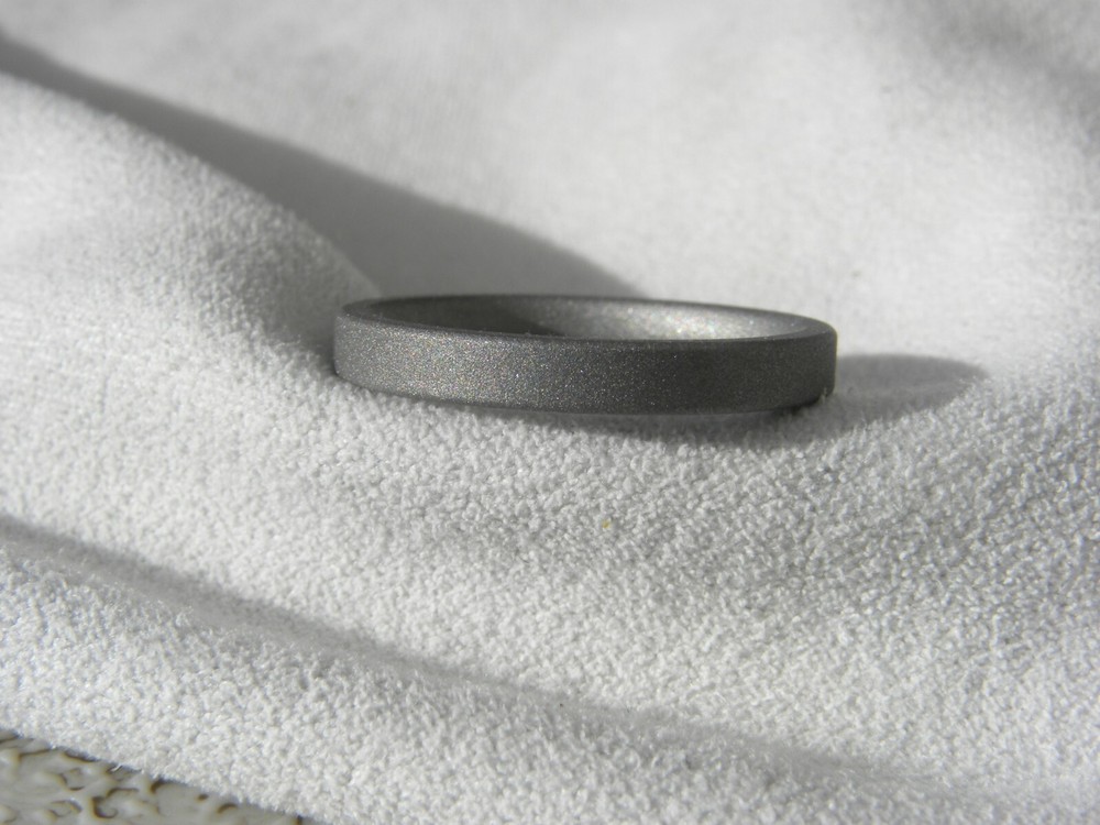 Fully Sandblasted 3mm Flat Profile Titanium Band, Ring