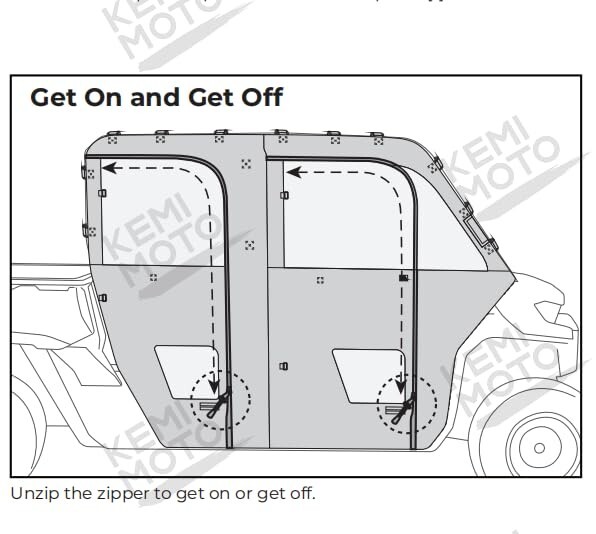 Upgrade Soft Doors Cab Enclosure Full Windshield for Defender MAX HD 7/8/9/10