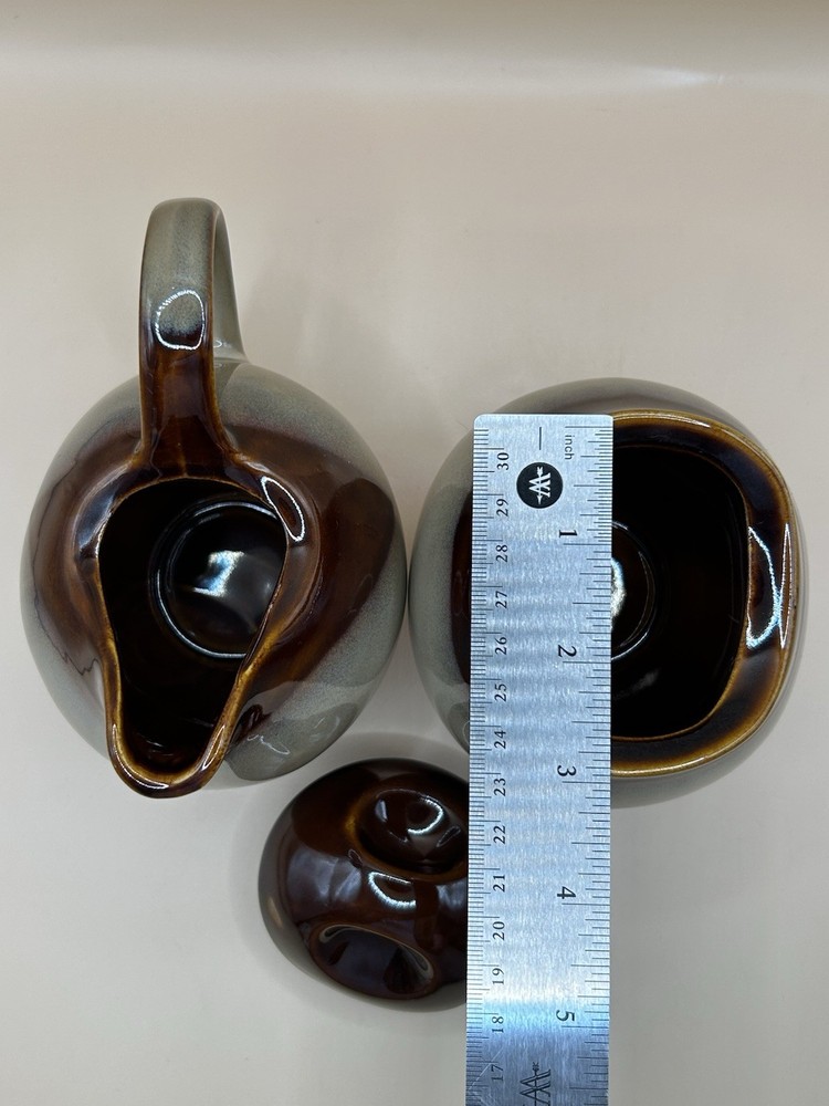 Sango Nova Brown 4933 Creamer And Sugar Set